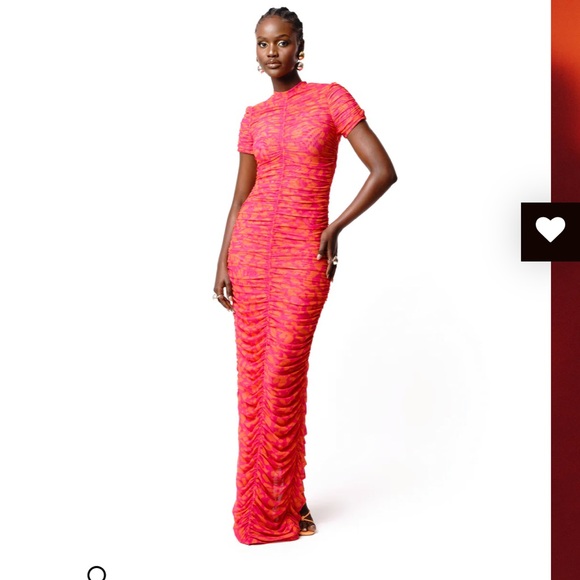 OFUURE Raye Ruched Maxi Mesh Bold Ruched Dress - Picture 2 of 4